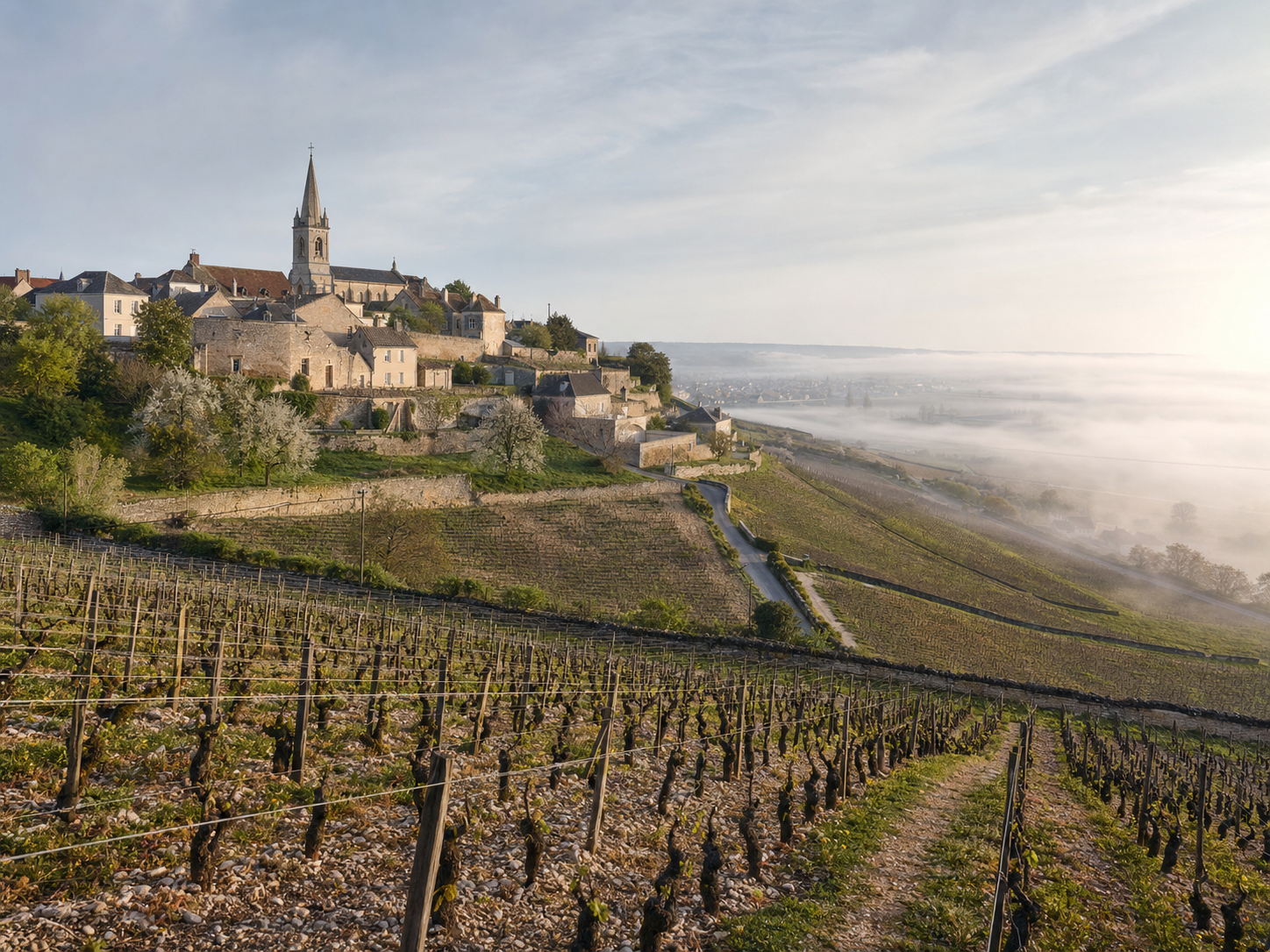 Terraced Premier Cru vineyards of Volnay