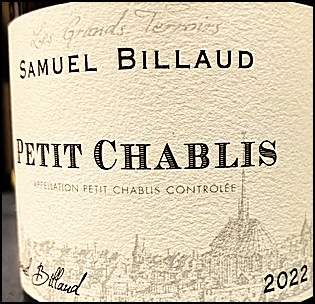 2022 Samuel Billaud Petit Chablis (France, Burgundy, Chablis, Petit Chablis)