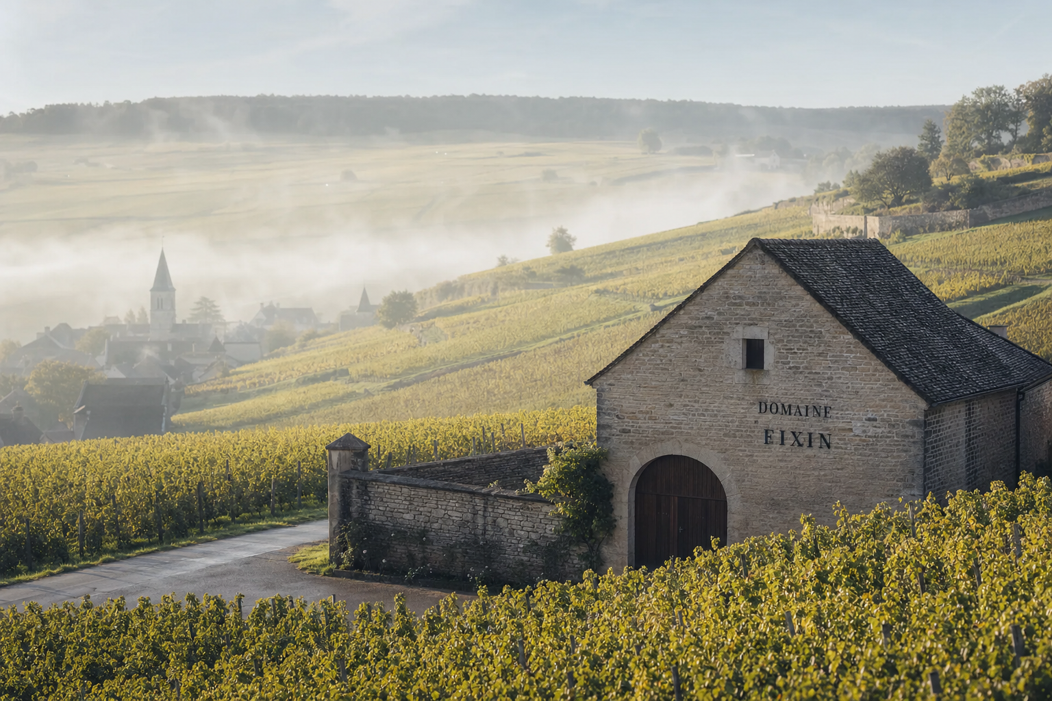Fixin vineyards with limestone exposure